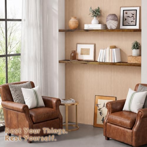 48 Inch Long Floating Shelves, Rustic Brown Wall Shelf - Image 3