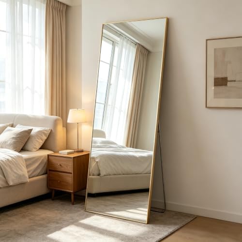 Full Length Floor Mirror 56"x15", Body Standing Mirror by Aidoly