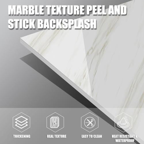 Marble Peel and Stick Backsplash 23.6 x11.8 in - Image 4