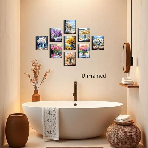 XIANGRUI Flowers Market Posters Wall Art Set of 9, Preppy Minimalist Canvas - Image 2