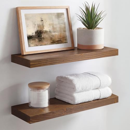 Homeforia 18 Inch Floating Shelves, High-End Solid Pine Wood by Homeforia