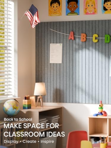 Bumusty 48"x 36" Large Felt Bulletin Board Tiles, Slate Gray - Image 5