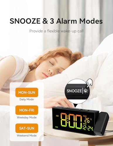 Netzu Projection Clock for Bedroom Ceiling, Alarm Clocks RGB - Image 5