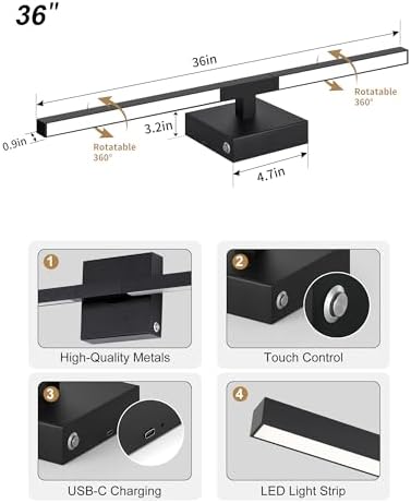 Rayogale Black Battery Operated Wall Sconce - Image 4