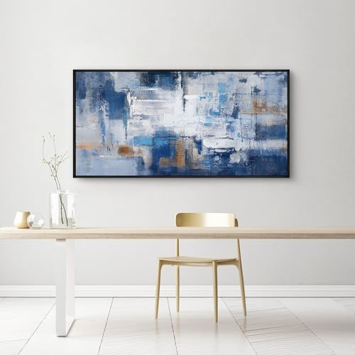 KLAKLA Blue Abstract Canvas Wall Art - Image 2