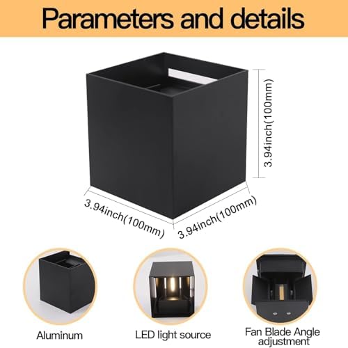 Mille Lucciole 12W 4Pack Outdoor Wall Lights Exterior/Interior, LED Black - Image 5