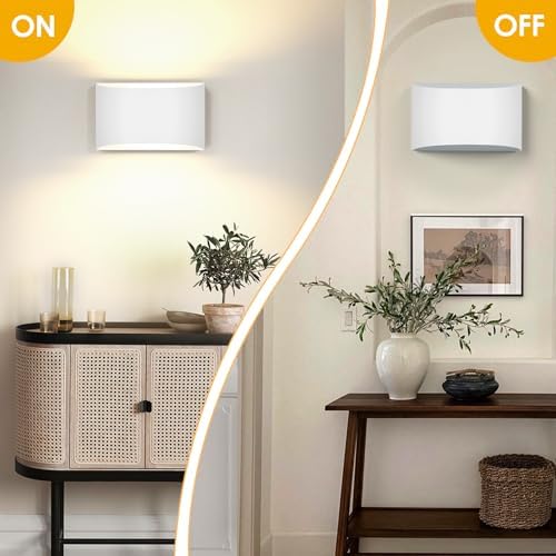 Modern LED Wall Sconces Set of 2, 3000K Large White Wall Light Fixture - Image 5