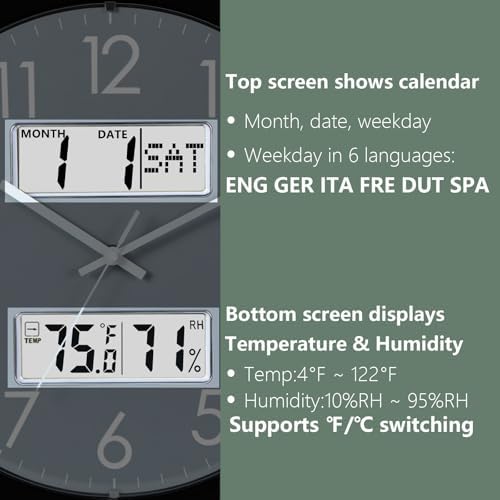 Nbdeal 13-Inch Analog Silent Wall Clock - Image 4