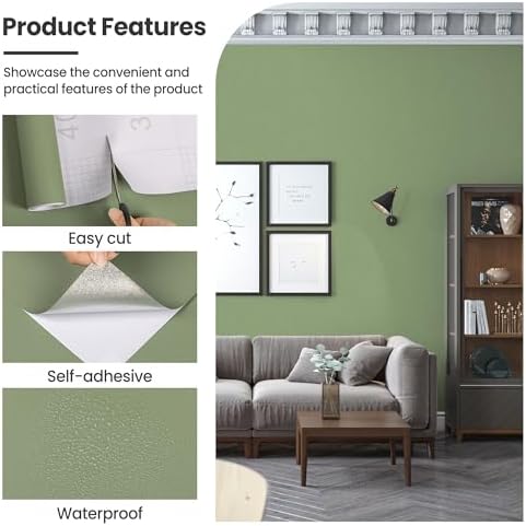 Green Peel and Stick Wallpaper Green Contact Paper - Image 6