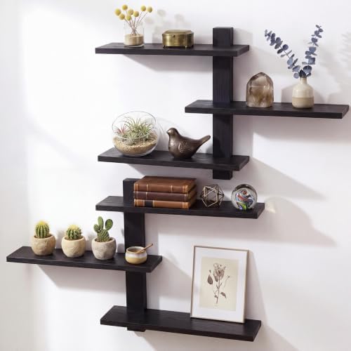 Pinkunn 2 Pack Floating Wall Shelf Mid Century Decor, 3 Tier by Pinkunn