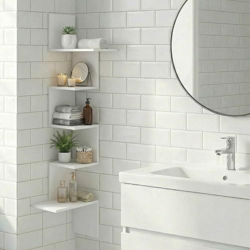 Furinno Rossi 5-Tier Corner Floating Shelves - Image 2