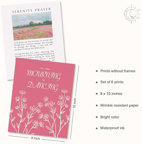 Habseligkeit Pink Flower Wall Art Prints, Retro Wall Decors - Image 2