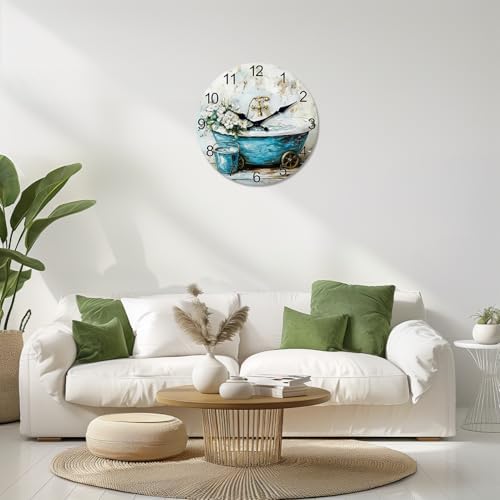 XNM Farmhouse Bathroom Wall Clocks Battery Operated 12 Inch - Image 5