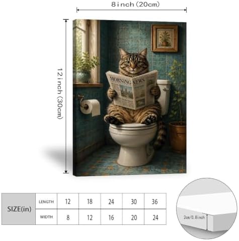 Funny Cat Newspaper Poster Morning News Reading Canvas Wall Art - Image 3