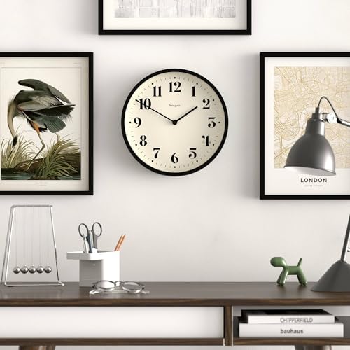 NEWGATE® Number Four Theatre wall Clock | Modern Round Clock | 12" | Black | - Image 2