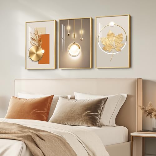 Framed Modern Luxury Gold Large Wall Art - Image 3