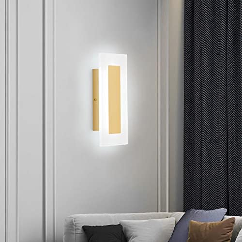 LMQNINE Modern LED Acrylic Gold Wall Sconce White Light 6000K - Image 4