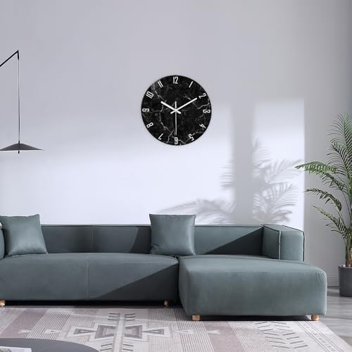 Glass Marble Pattern Wall Clocks Battery Operated 12 Inch - Image 4
