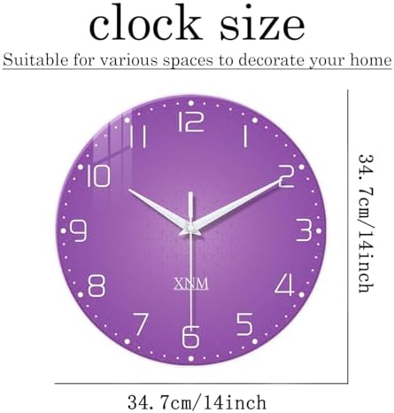 XNM Glass Round Purple Wall Clock - Image 3