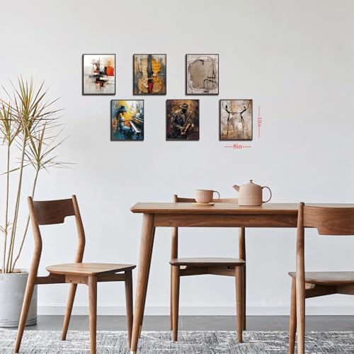 Modern Abstract Music Wall Art Set of 6, Unframed Canvas Posters Prints - Image 7