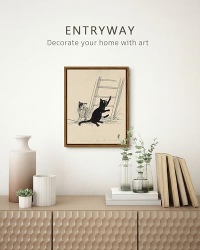 VIYYIEA Framed Vintage Kitten Wall Art - Image 2