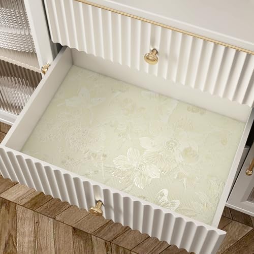 15.7x317 Beige Floral Wallpaper Textured Peel and Stick Wallpaper Embossed - Image 5