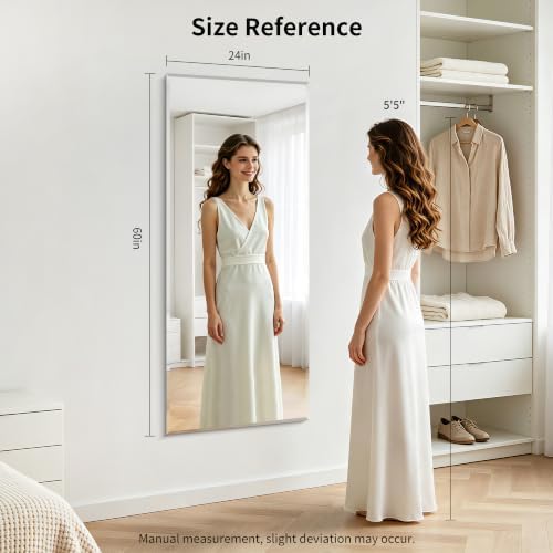 CILIBER Beveled Mirror, 24x60 Large Frameless Bathroom Mirrors - Image 5