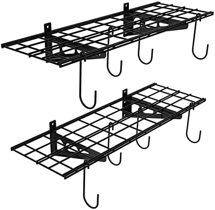 FLEXIMOUNTS 2-Pack 1x3 ft Garage Wall Shelving, Include 8 Bike Hooks by FLEXIMOUNTS