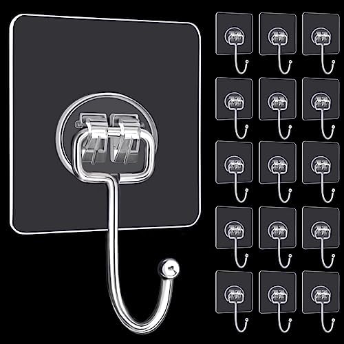 DKHDBD Adhesive Hooks 16 Pack 33lb Heavy Duty Waterproof by DKHDBD