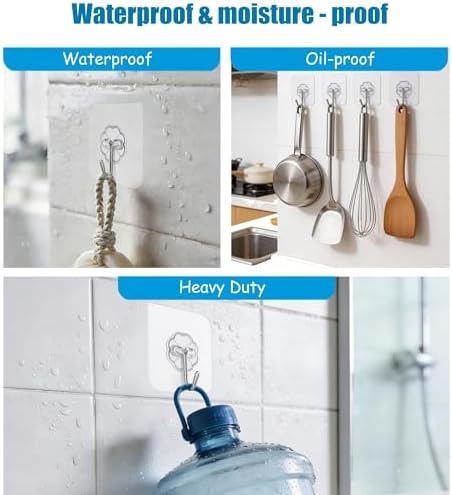 Wall Hooks Heavy Adhesive Duty Holds 33lb Max - Image 4