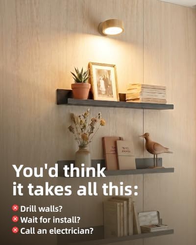 EZVALO Rechargeable Wall Sconce, Wireless Battery Operated Wall Lights - Image 3