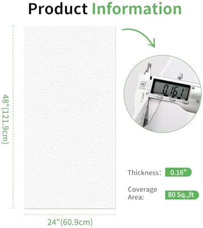 Art3d 24"x48" Stucco Printed Drop Ceiling Tiles, 2x4ft Decorative PVC Ceiling - Image 4
