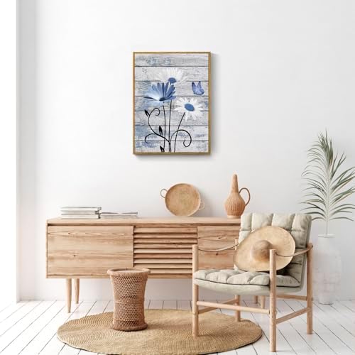 HVEST Blue and White Floral Wall Art - Image 7