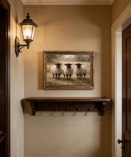 Vintage Gold Framed Wall Art Blackface Sheep Wall Art Rustic Country Sheep - Image 5