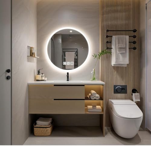 FLJ 24X24 inches Round LED Bathroom Mirror by FLJLEDBathroomMirror