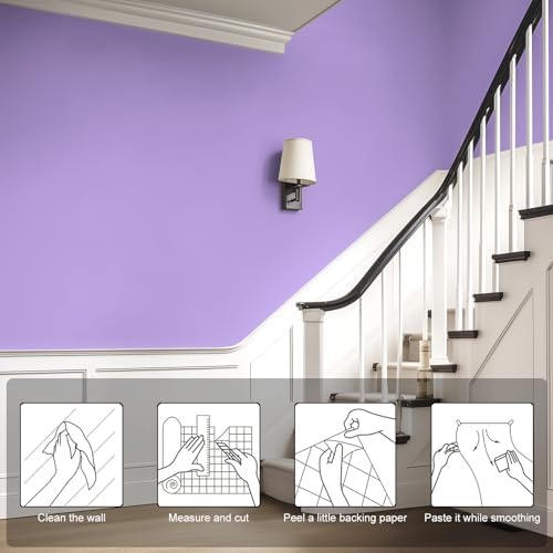 Purple Peel and Stick Wallpaper Solid Purple Contact Paper A Set of 23.6"x236" - Image 3