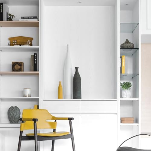 White Peel and Stick Wallpaper 15.7"x472" Solid Colour Contact Paper Modern - Image 5
