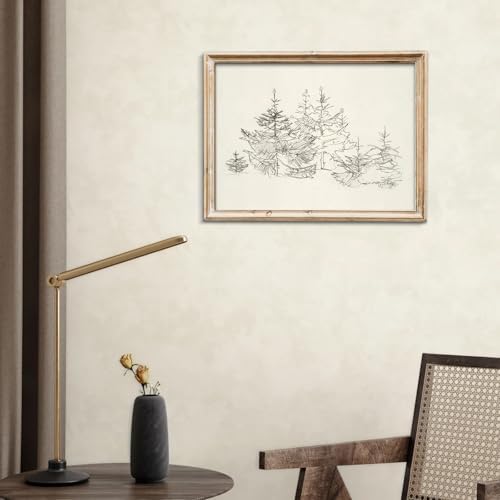 uniro Pine Tree Vintage Wall Art Gray Prints - Image 7