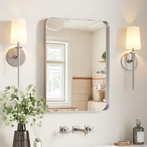 USHOWER Brushed Nickel Bathroom Mirror 22"x30" by USHOWER
