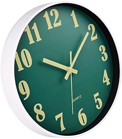 JoFomp Glow in The Dark Clock, 12 Inch Modern Silent Non Ticking Wall Clocks - Image 5