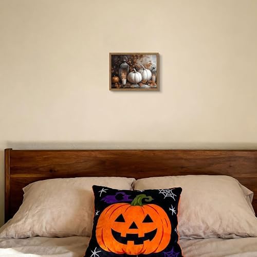 Framed Vintage Halloween Pumpkin Canvas Wall Art, Pumpkins - Image 7