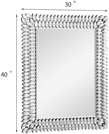 30x40 Inch Rectangle Mirrors for Wall Decor, Luxury Diamond Entryway Mirrors - Image 2