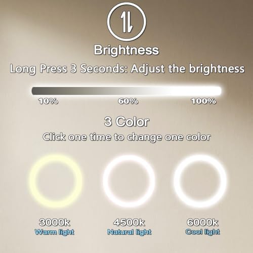 Gold Bathroom Round LED Mirror - Image 4