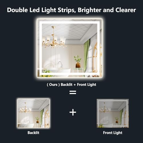 40x36 LED Bathroom Mirror with Lights, Lighted Vanity Mirror - Image 2