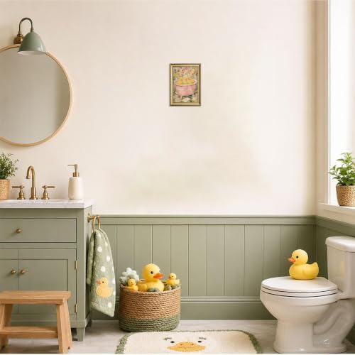 Gold Framed Vintage Duck Wall Art, Cute Duck Bathtub Print - Image 7