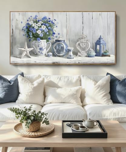Nicetop Oversized Framed Floral Canvas Print Wall Art by Nicetop
