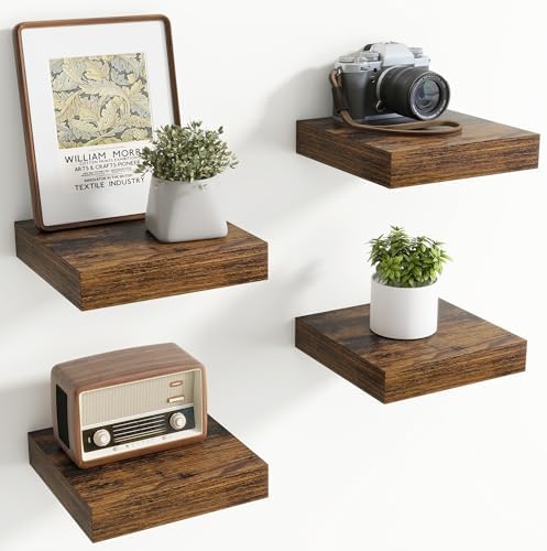 8Inch Square Floating shelves for Wall, 8In Deep, Invisible Brackets by Axeman