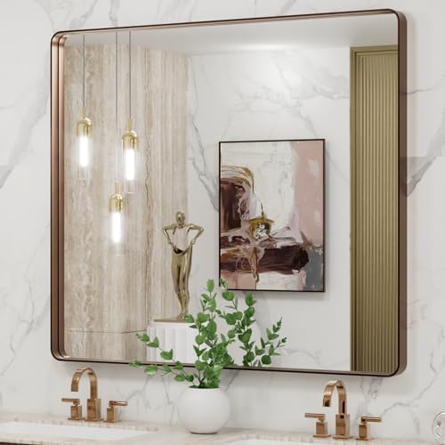 LOAAO 40"X36" Bronze Bathroom Mirrors by LOAAO