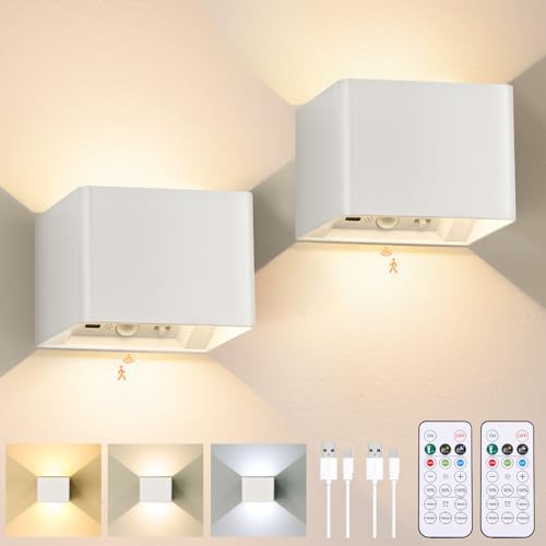 Rechargeable Motion Sensor Wall Lights, Cordless Battery Wall Sconces by Yochoice