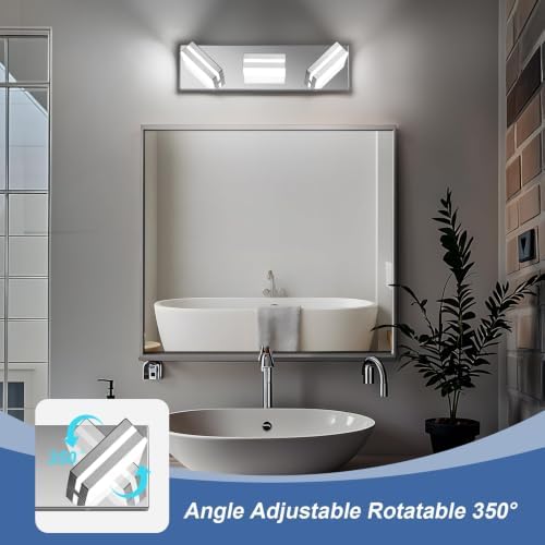 Modern LED Stainless Steel Chrome Acrylic Bathroom Lights Fixtures 3-Light - Image 2